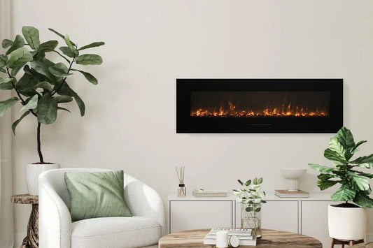 Amantii 50" Wall Mount or Flush Mount Indoor Outdoor Smart Electric Fireplace | WM-FM-50-BG-3