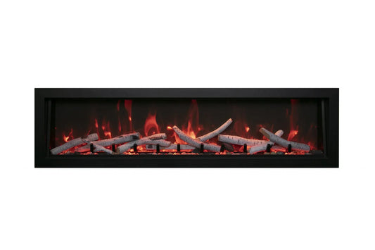 Remii Deep 45" Indoor/Outdoor Built-in Electric Fireplace with Black Steel Surround | 102745-DE