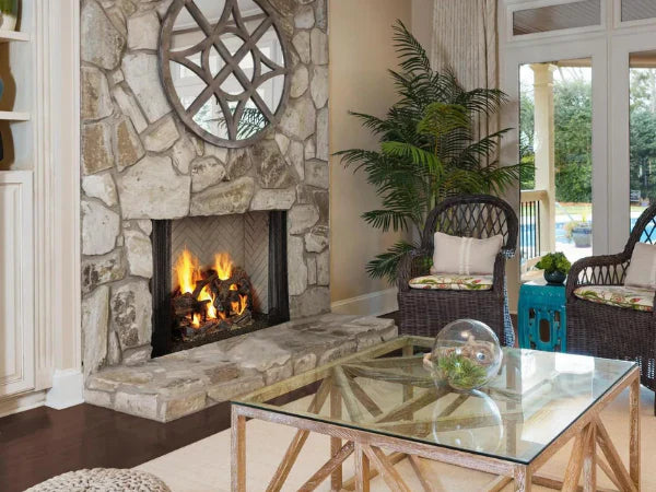 Majestic 42" Radiant Wood Burning Fireplace with Natural Gray Hearth Refractory