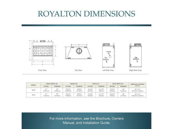 Majestic Royalton 36" Radiant Traditional Wood Burning Fireplace