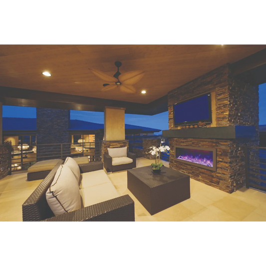 Amantii Panorama Slim 72" Full View Indoor Outdoor WiFi Enabled Smart Electric Fireplace | BI-72-SLIM-OD