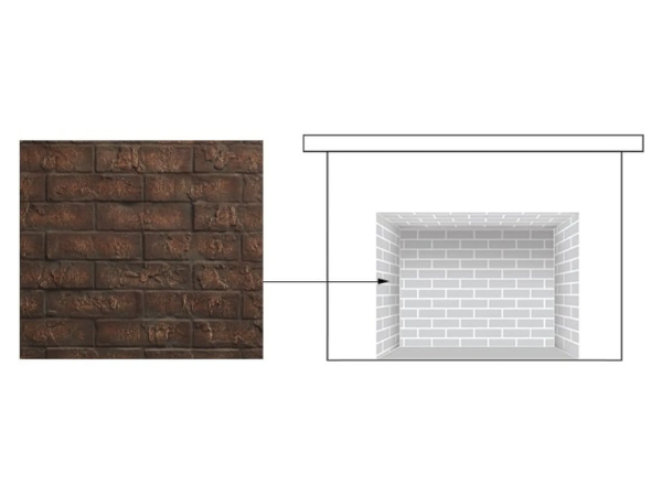 Majestic Cottage Red Traditional Brick Interior Panels for Ruby and Jasper 35" Fireplace Inserts