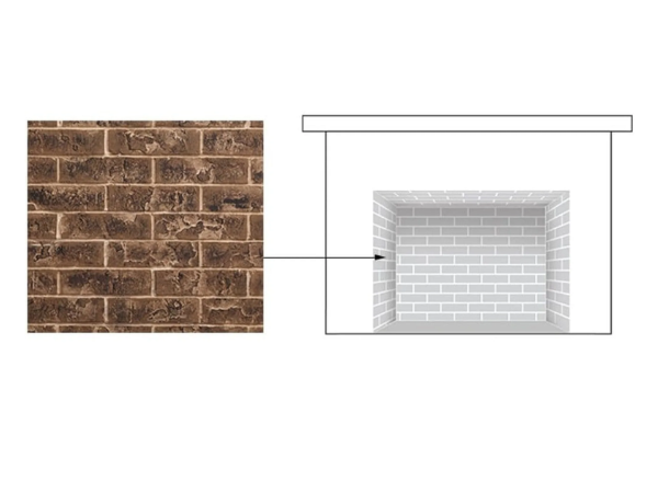 Majestic Tavern Brown Traditional Brick Interior Panels for Ruby and Jasper 35" Fireplace Inserts