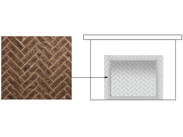 Majestic Tavern Brown Herringbone Brick Interior Panels for Marquis II 42" Gas Fireplace