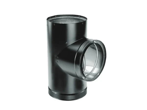 Majestic DV-6DVL-T DVL 6" Black Double-Wall Tee with Clean-Out Cap