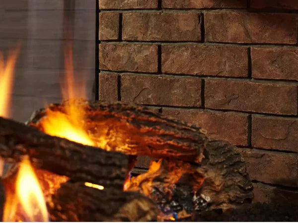 Majestic Weathered Traditional Brick Interior Liner for See-Through Gas Fireplace