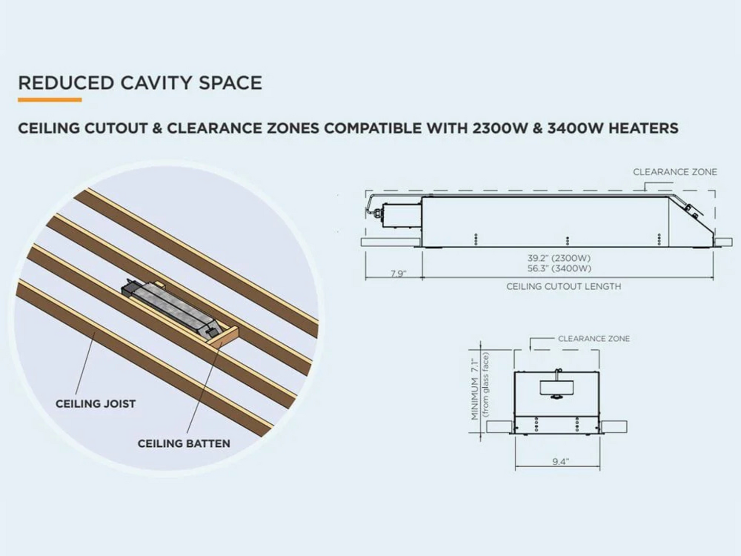 Bromic Heating Ceiling Recess Kit for Platinum 4500W Electric Heater