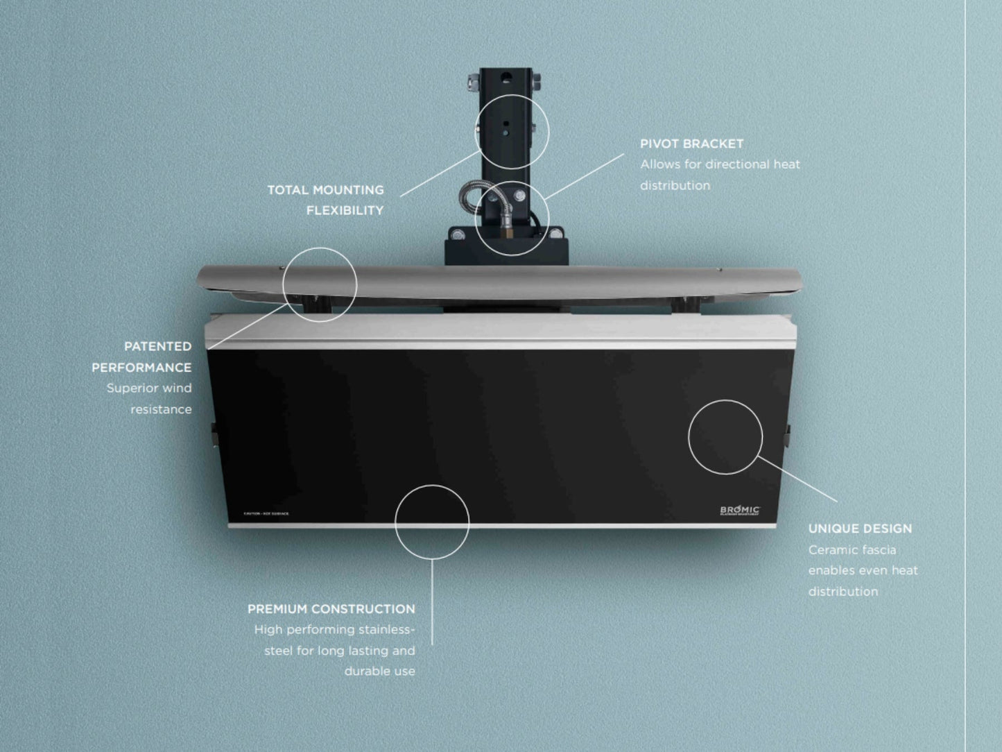 Bromic Heating Platinum Smart-Heat 500 Series 29" Propane Gas Outdoor Patio Heater