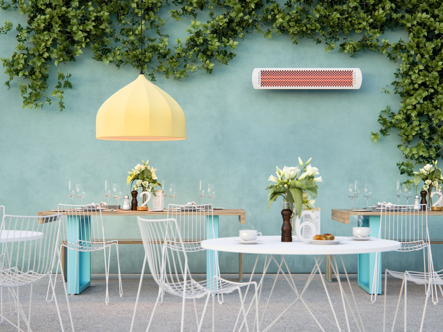 Bromic Heating Tungsten Smart-Heat 44" 4000W Series 208v White Electric Outdoor Patio Heater