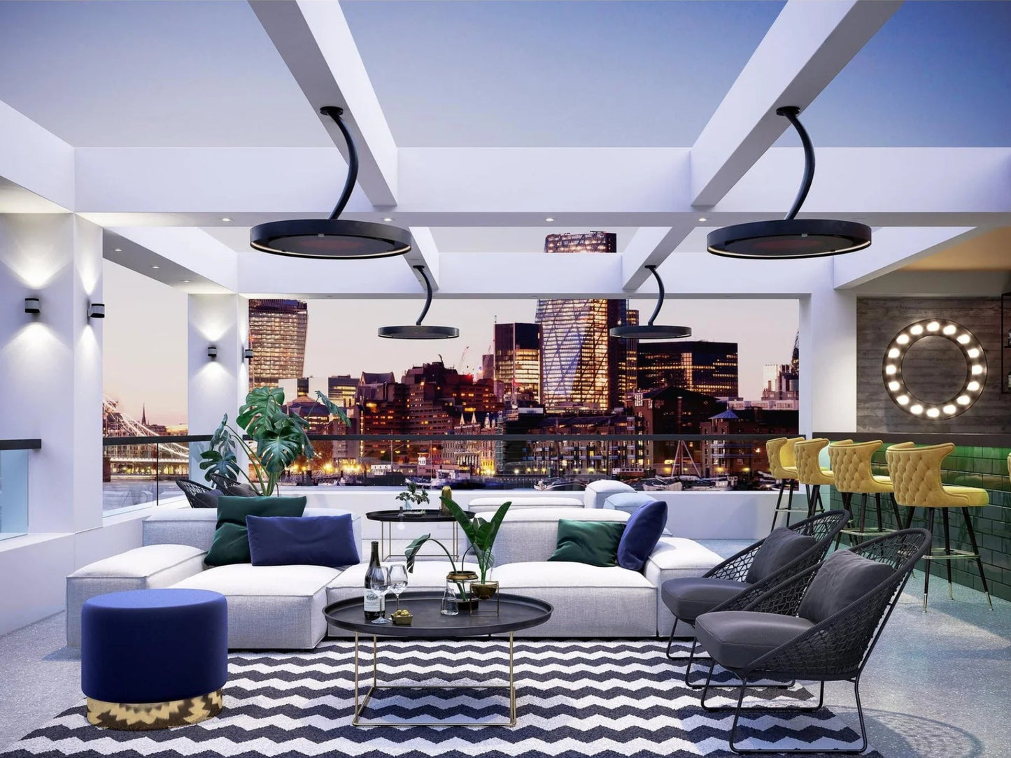 Bromic Heating 24" Curved Ceiling Pole for Eclipse Smart-Heat Electric Heater