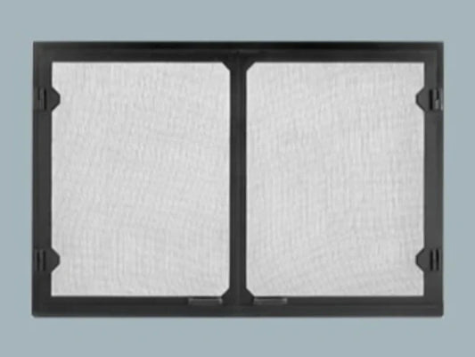 Majestic Grand Vista Black Cabinet Style Mesh Doors for Biltmore 36" Wood Burning Fireplace