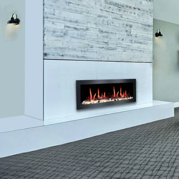 Litedeer Homes Latitude II 48" Seamless Push-in Electric Fireplace With Acrylic Crushed Ice Rocks - ZEF48XC