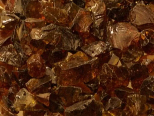 Majestic Amber Crushed Glass Media for Twilight Modern See-Through Gas Fireplace