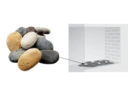 Majestic Large Stone Media for Pier and See-Through Multi-Sided Gas Fireplaces