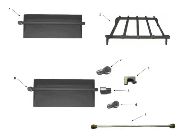 Majestic Heatilator 24" Matchlight Natural Gas Hearth Kit with Sand Pan Burner for Single-Sided Fireplace