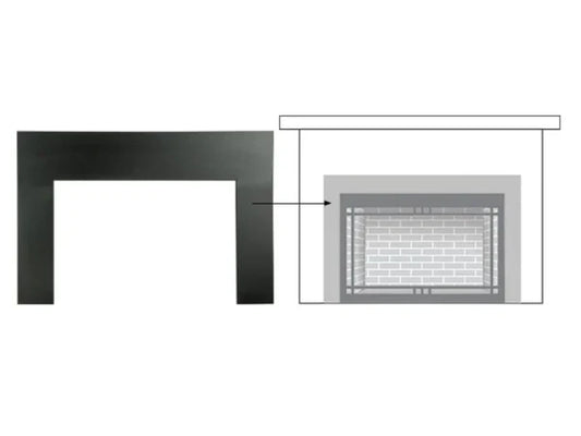 Majestic 39" Large Black Metal Surround for Ruby and Trilliant 25" Gas Fireplace Inserts