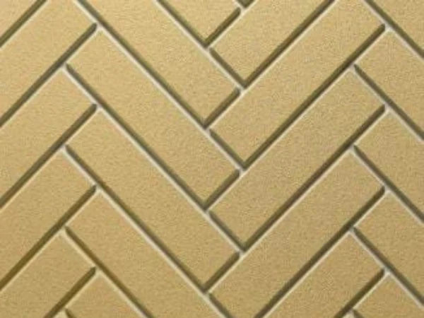 Majestic Yellow Herringbone Brick Refractory Extension for Ashland Wood Burning Fireplace