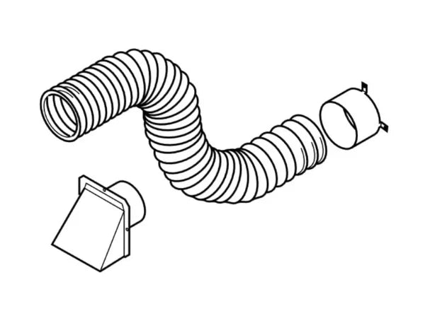 Majestic AK4 4" Outside Air Kit with Collar, Hood and 3' Flex Pipe