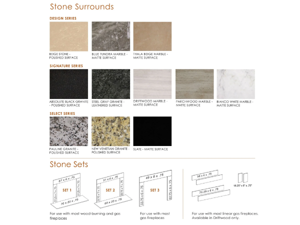 Majestic MBPEMS3 Select Series Set 3 Pauline Granite Stone Surround Order in Multiples of 6
