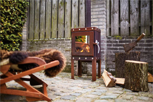RB73 Piquia Outdoor Wood Fireplace With 4 Legs