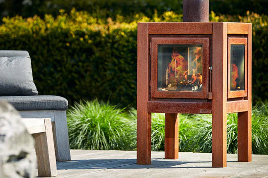 RB73 Quaruba XL 3-Sided Glass Outdoor Wood Fireplace