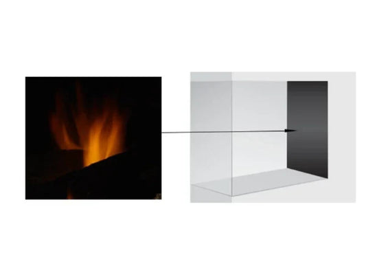 Majestic Reflective Black Glass Interior Panels for Pier Gas Fireplaces