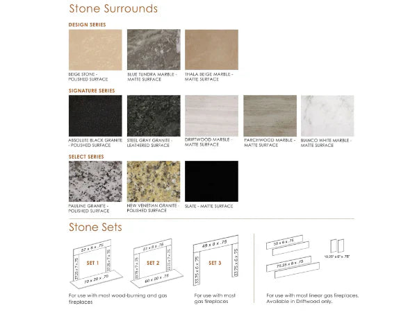 Majestic MBSGMS2 Set 2 Steel Gray Granite Stone Surround