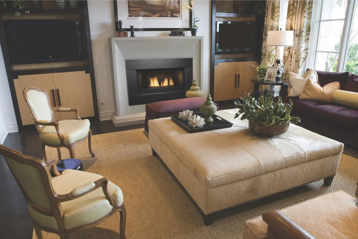 Amantii Sierra Flame New Comb 36" Natural Gas Direct Vent Linear Gas fireplace | NEWCOMB-36-NG