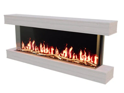 Modern Flames Weathered Walnut Studio Suite Wall Mounted Floating Mantel Set for Orion Multi 52" Fireplace