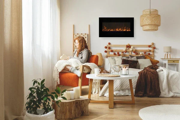 Amantii 60" Wall Mount or Flush Mount Indoor Outdoor Smart Electric Fireplace | WM-FM-60-7023-BG