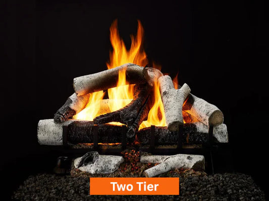 Majestic Grand Birch 24" 10-Piece 2-Tier Vented Gas Log Set