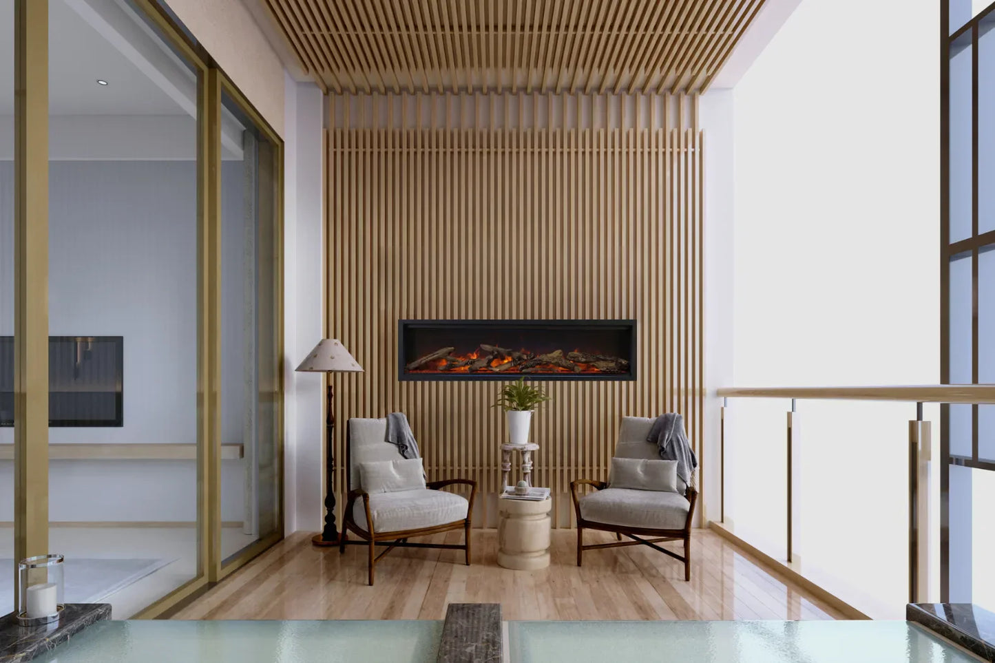 Remii Smart Electric 88" Indoor/Outdoor Full Frame Built-in Electric Fireplace | WM-88