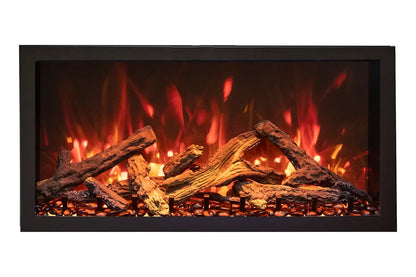 Remii Extra Tall 55" Indoor/Outdoor Zero Clearance Built-in Electric Fireplace with Black Steel Surround | 102755-XT