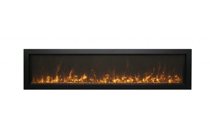 Remii Extra Slim 65" Indoor/Outdoor Zero Clearance Built-in Electric Fireplace with Black Steel Surround | 102765-XS