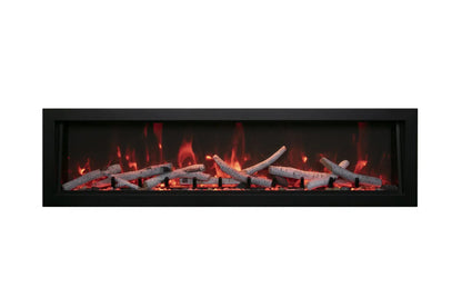 Remii Deep 45" Indoor/Outdoor Built-in Electric Fireplace with Black Steel Surround | 102745-DE