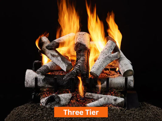 Majestic Grand Oak 24" 11-Piece 3-Tier Vented Gas Log Set