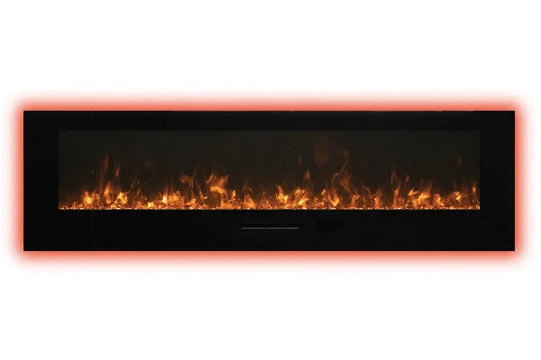 Amantii 88" Wall Mount or Flush Mount Indoor Outdoor Smart Electric Fireplace | WM-FM-88-10023-BG