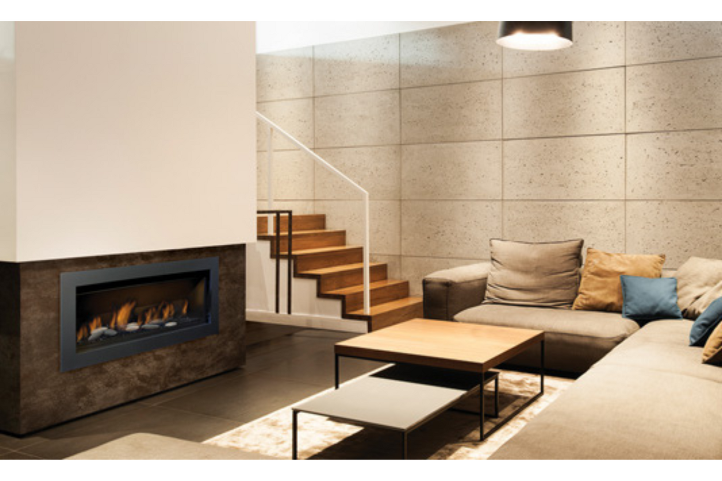 Amantii Sierra Flame Lamego 45" Zero Clearance Contemporary Electronic Ignition Gas Fireplace | LAMEGO-45-LIGHT-EI-LP