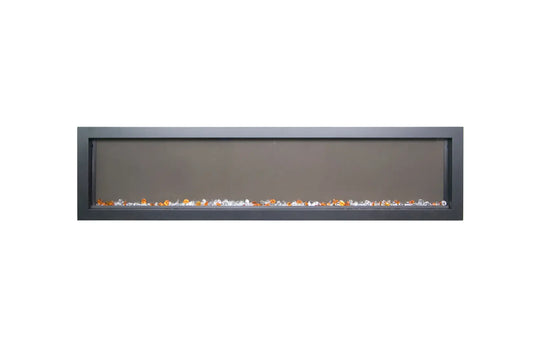 Remii Extra Slim 55" Indoor/Outdoor Zero Clearance Built-in Electric Fireplace with Black Steel Surround | 102755-XS