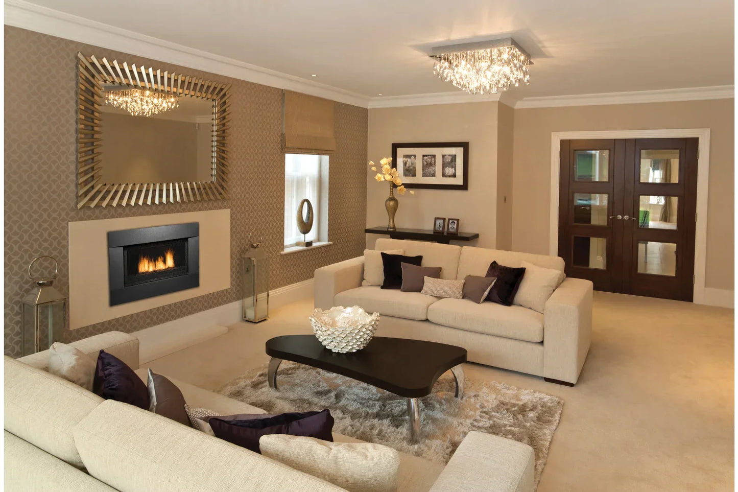 Amantii Sierra Flame New Comb 36" Natural Gas Direct Vent Linear Gas fireplace | NEWCOMB-36-NG