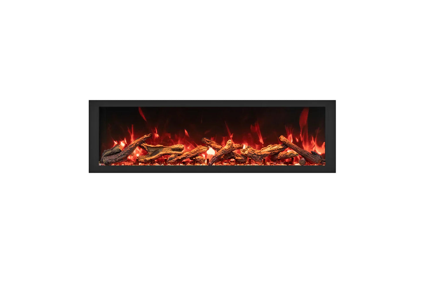 Remii Extra Tall 55" Indoor/Outdoor Zero Clearance Built-in Electric Fireplace with Black Steel Surround | 102755-XT