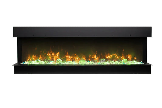 Remii BAY SLIM 50" Indoor/Outdoor 3-Sided Smart Electric Fireplace | 50-BAY-SLIM