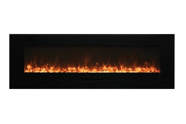 Amantii 50" Wall Mount or Flush Mount Indoor Outdoor Smart Electric Fireplace | WM-FM-50-BG-3