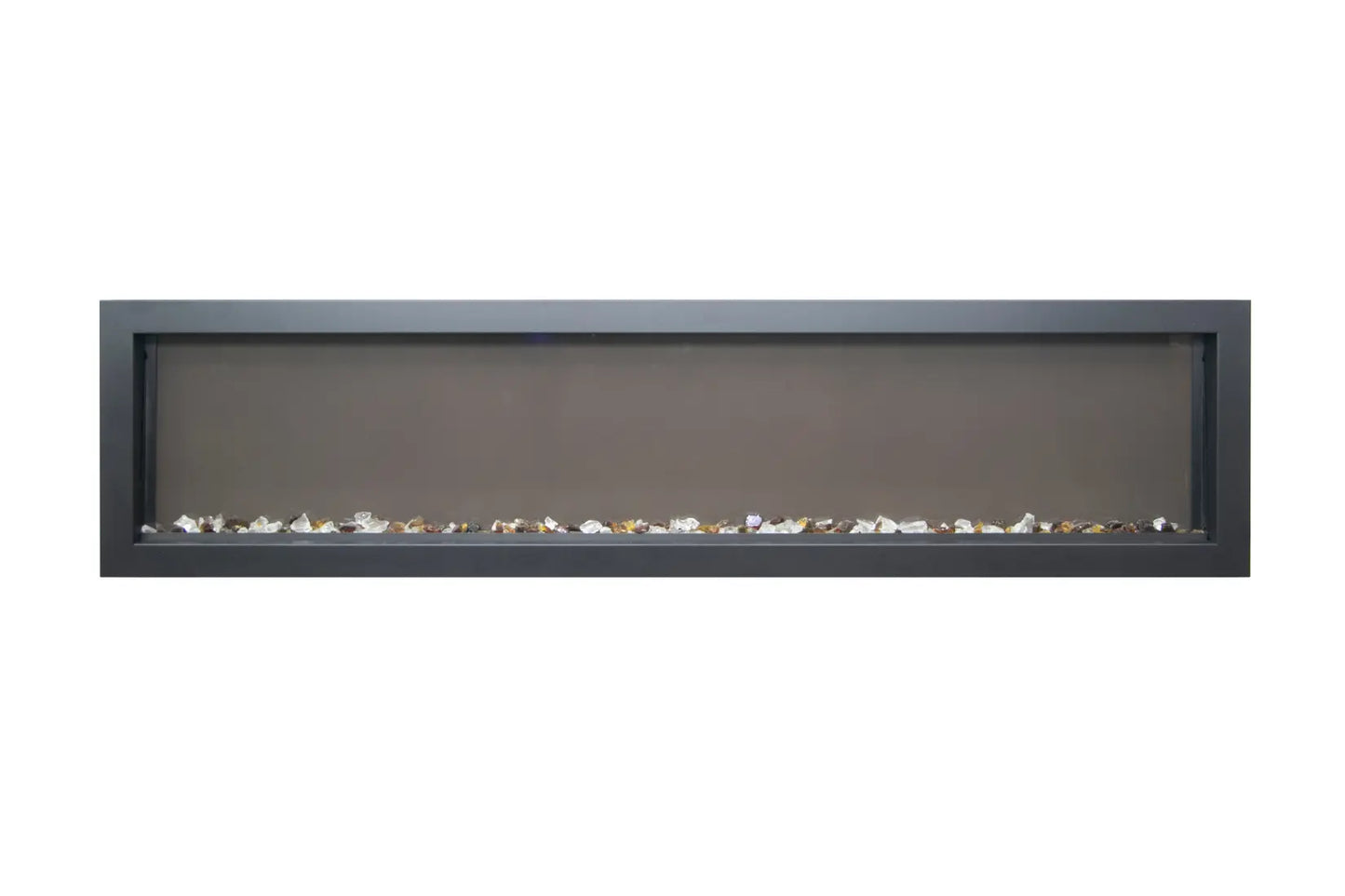 Remii Extra Slim 65" Indoor/Outdoor Zero Clearance Built-in Electric Fireplace with Black Steel Surround | 102765-XS