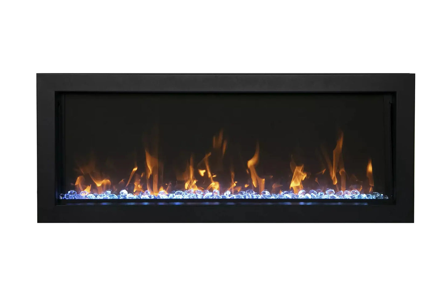 Remii Extra Slim 55" Indoor/Outdoor Zero Clearance Built-in Electric Fireplace with Black Steel Surround | 102755-XS