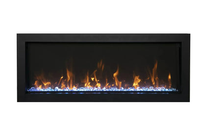 Remii Extra Slim 45" Indoor/Outdoor Zero Clearance Built-in Electric Fireplace with Black Steel Surround | 102745-XS