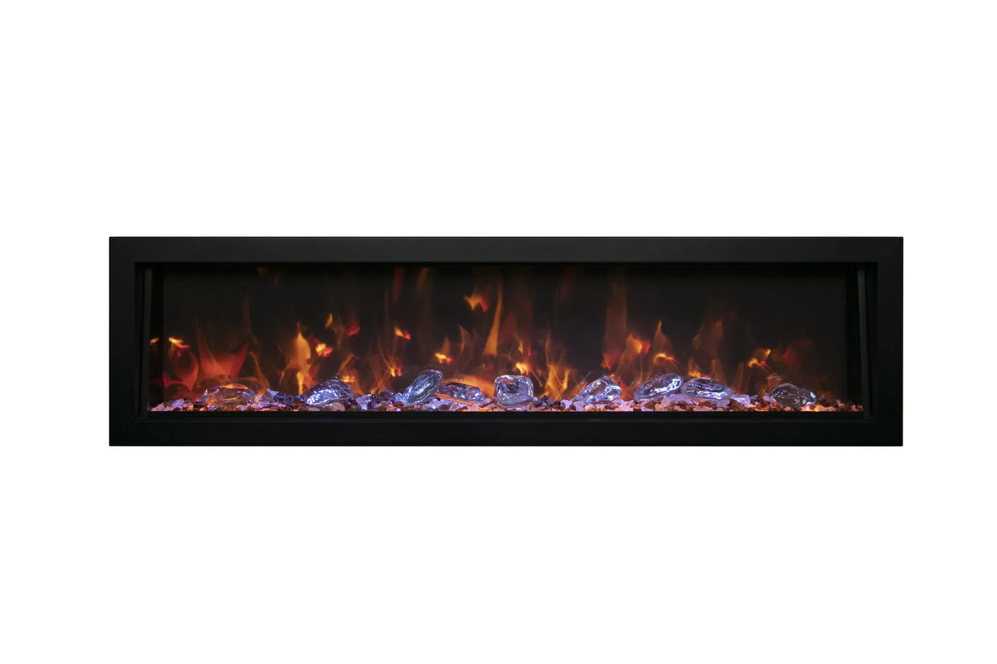 Remii Deep 45" Indoor/Outdoor Built-in Electric Fireplace with Black Steel Surround | 102745-DE