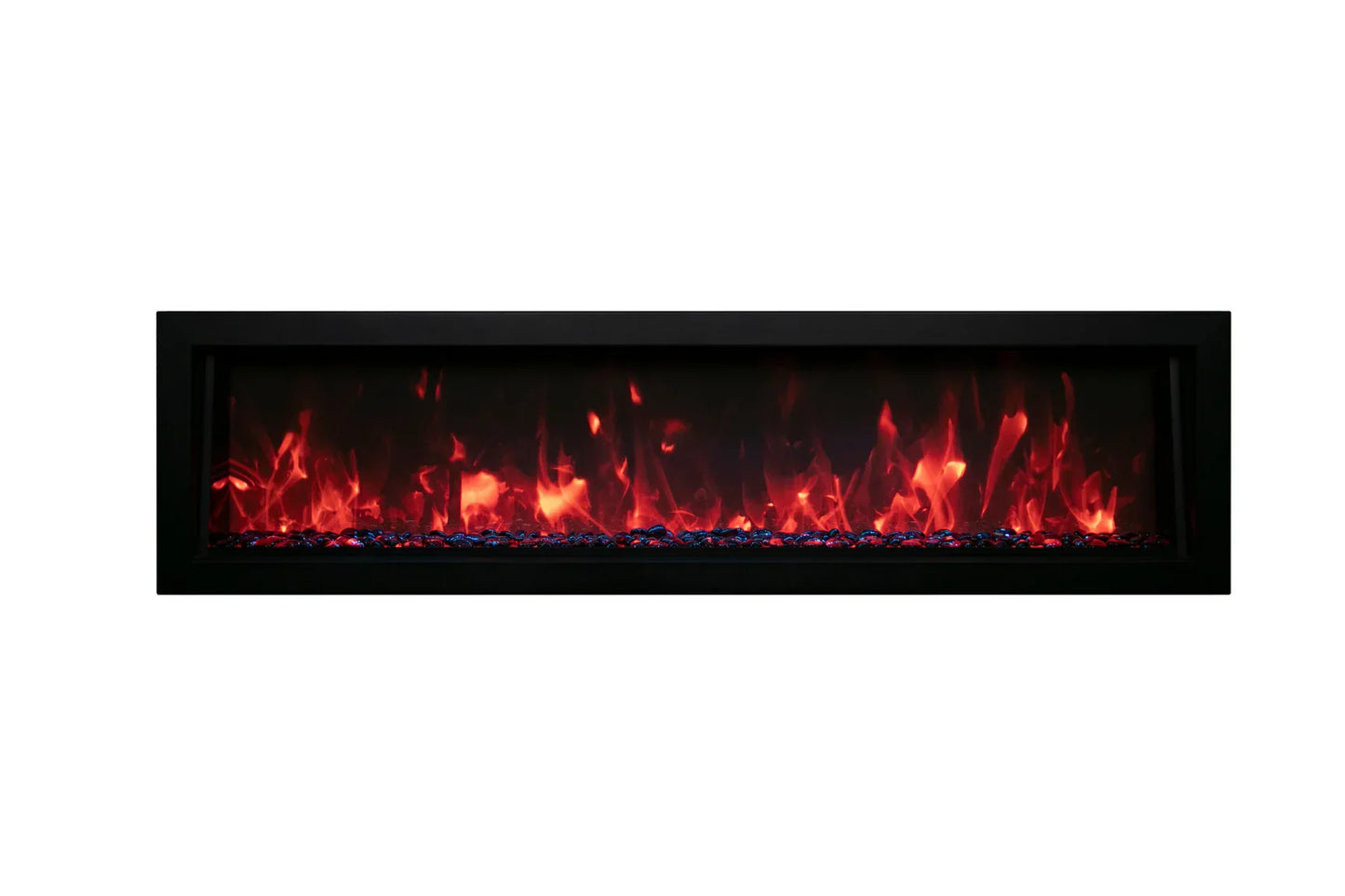 Remii Deep 45" Indoor/Outdoor Built-in Electric Fireplace with Black Steel Surround | 102745-DE