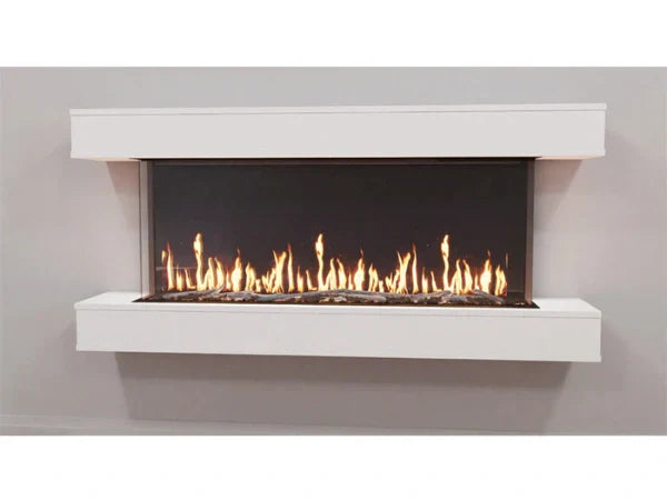 Modern Flames Driftwood Grey Studio Suite Wall Mounted Floating Mantel Set for Orion Multi 76" Fireplace