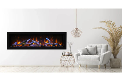 Remii Extra Tall 45" Indoor/Outdoor Zero Clearance Built-in Electric Fireplace with Black Steel Surround | 102745-XT